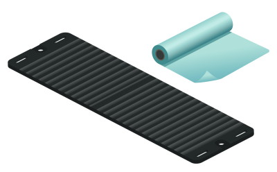 Устройство для перемещения пациента Transaroll Hygieneboard Standard 180х50 в комплекте с одноразовым скользящим чехлом (60 шт. в рулоне, с перфорацией) medcub