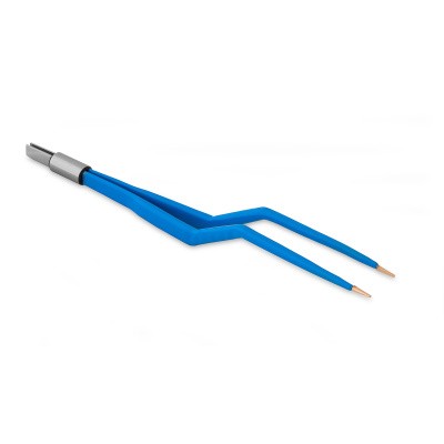 Биполярный пинцет байонетный антипригарный ЛОРГЕ длина 172 мм, наконечники прямые 8х1 мм, разъем евростандарт medcub