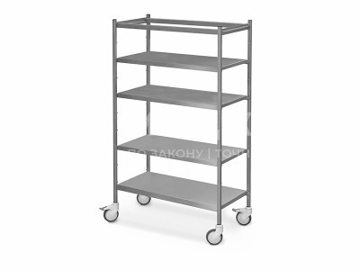 Стеллаж мобильный медицинский МЕДИН СММ из нержавеющей стали medcub