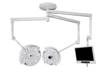 Светильник хирургический потолочный FotonFLY 6S5С двухкупольный бестеневой c видеокамерой и монитором medcub