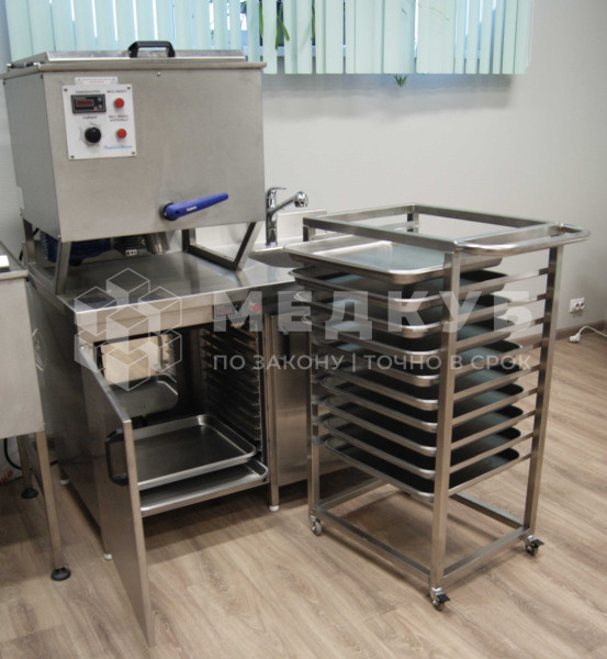 Тележка для перевозки лотков с подготовленными фангопарафиновыми смесями Физиотехника medcub