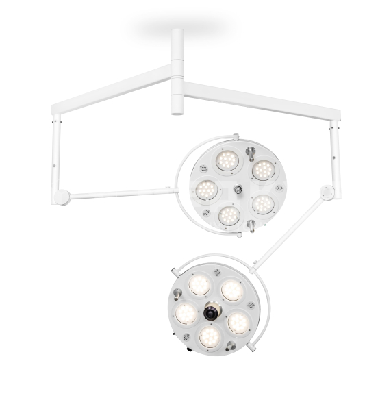 Светильник хирургический потолочный FotonFLY 5М/5С двухкупольный бестеневой c видеокамерой medcub