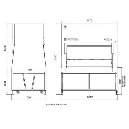 Бокс микробиологической безопасности LAMSYSTEMS БМБ-II-«Ламинар-С»-1,2 NEOTERIC VIS-A-VIS класс II тип A2