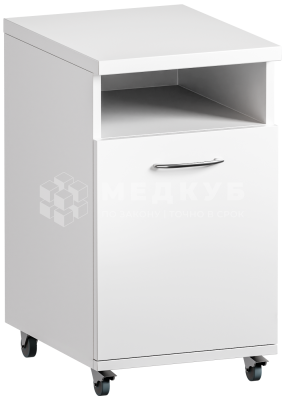 Тумба медицинская выкатная с распашной дверкой и нишей Меделия М-ТКнп-40 (Металл) medcub