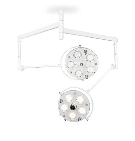 Светильник хирургический потолочный FotonFLY 6М/5С двухкупольный бестеневой c видеокамерой medcub
