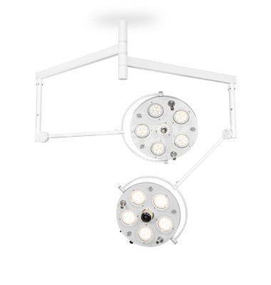 Светильник хирургический потолочный FotonFLY 5M/5C-A двухкупольный бестеневой с видеокамерой и ИБП medcub