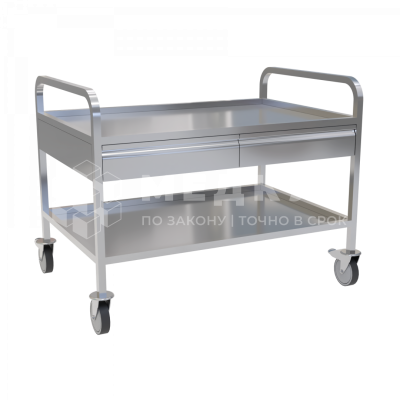 Тележка медицинская с полками Меделия М-СС-80 (2 ящика) medcub