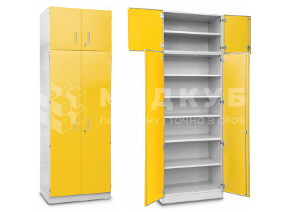 Шкаф медицинский высокий МЕДИН для хранения медикаментов (с полками и антресольным шкафом) 2700x600x900 мм medcub