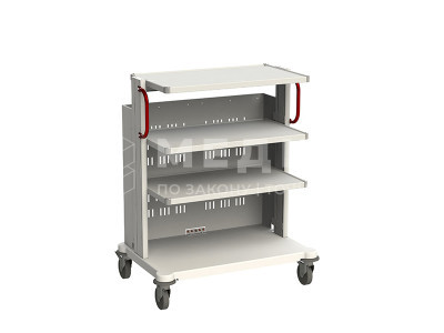 Стойка медицинская для аппаратуры МЕДИН СА-8 на колесах с двумя полками medcub