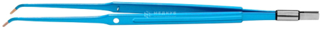 Биполярный пинцет ФОТЕК загнутый антипригарный CLEANTips длина 250мм 8х2мм, евростандарт medcub