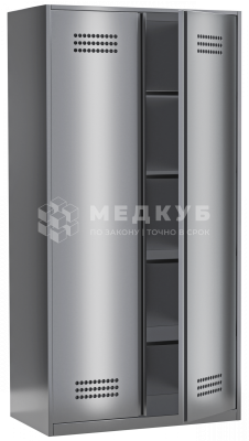 Шкаф из нержавеющей стали с 2-мя распашными дверьми с 4-мя полками Меделия , нержавеющая сталь medcub