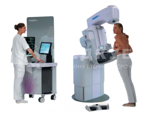 Маммографическая рентгеновская цифровая система РенМедПром Омикрон Плюс с томосинтезом, биопсией и столом для биопсии (двойная энергия) medcub