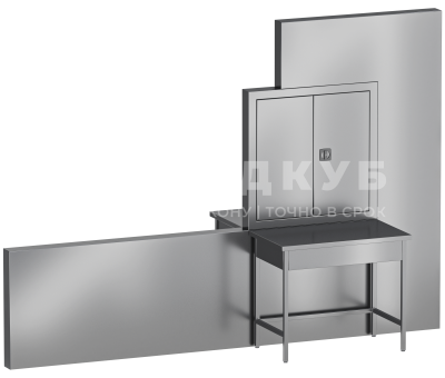 Стол медицинский из нержавеющей стали с передаточным окном Меделия М-СЛМ-200/60П medcub