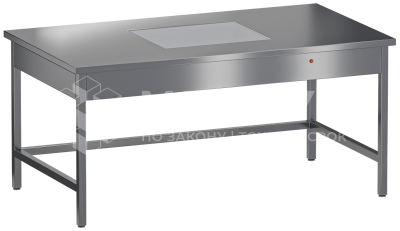 Стол медицинский из нержавеющей стали со смотровым окном Меделия М-СЛМ-200/75П medcub