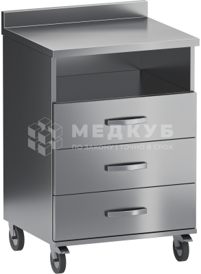 Тумба медицинская передвижная с нишей и ящиками Меделия М-ТОн-60 medcub