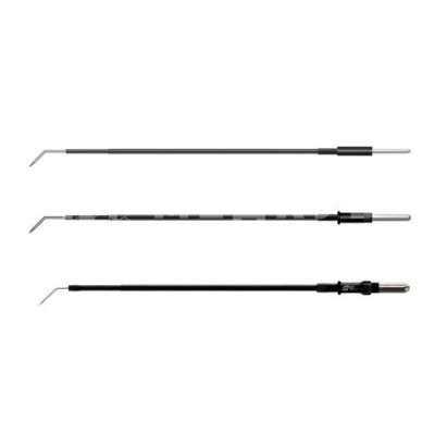 Игольчатый монополярный электрод изогнутый ФОТЕК 0,8 мм прямой удлиненный стержень, нержавеющая сталь medcub