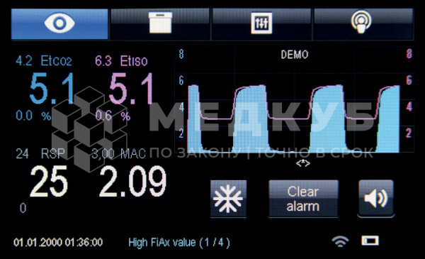 Монитор анестезиологических газов Treaton АМГ-06 анализатор мультигазовый medcub