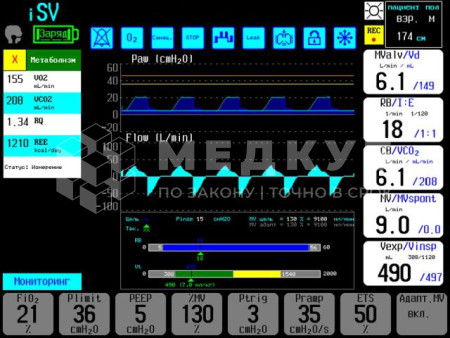 Аппарат ИВЛ Treaton Zisline MV300 многофункциональный medcub